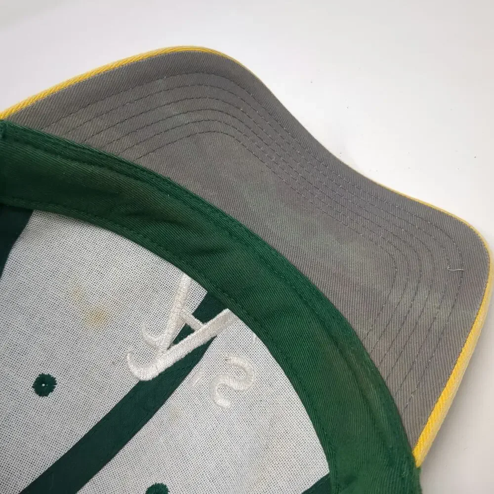 Oakland Athletics MLB Baseball Cap Green Yellow One Size A's Logo Strapback Hat